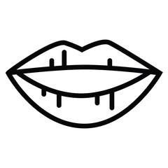 Mouth Icon Flat and Line Style