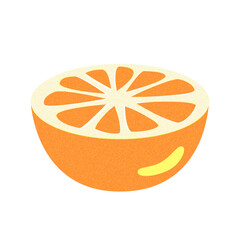 orange coupée en deux effet risographie