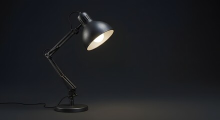 Black Desk Lamp on Dark Background | Studio Lighting