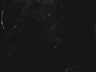 Abstract dirty dust particle grain texture for overlay effect with space for vintage grunge design. White dust on a black background. Noise black background overlay, abstract film noise, black texture