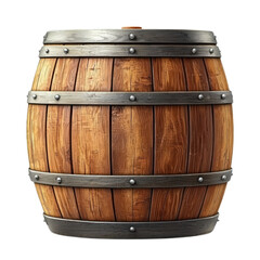Obraz premium Wooden barrel with metal bands, aged texture