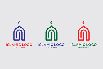 Elegant Islamic logo featuring a stylised crescent and mosque motif. Ideal for cultural, spiritual, or religious themes. Clean, minimal, and versatile design.

