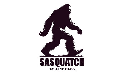 Sasquatch icon. Sasquatch vector illustration, bigfoot silhouette vector illustration and Bigfoot logo design