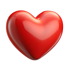 Fototapeta premium Glossy red heart shape 3d render on black background