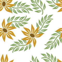 textile design with cute silhouette foliage pattern image
