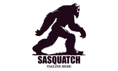 Sasquatch icon. Sasquatch vector illustration, bigfoot silhouette vector illustration and Bigfoot logo design