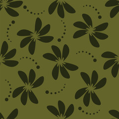 textile design with cute silhouette foliage pattern image
