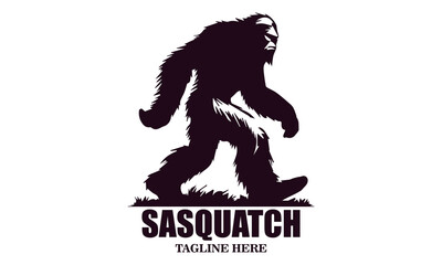 Sasquatch icon. Sasquatch vector illustration, bigfoot silhouette vector illustration and Bigfoot logo design