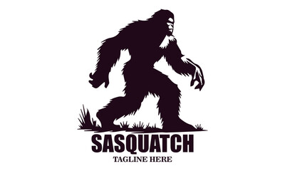 Obraz premium Sasquatch icon. Sasquatch vector illustration, bigfoot silhouette vector illustration and Bigfoot logo design