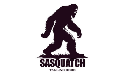 Sasquatch icon. Sasquatch vector illustration, bigfoot silhouette vector illustration and Bigfoot logo design