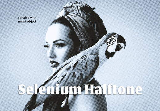 Selenium Halftone Photo Effect