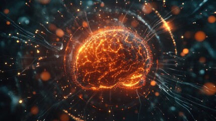 Obraz premium Fiery brain, digital art