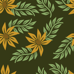 textile design with cute silhouette foliage pattern image

