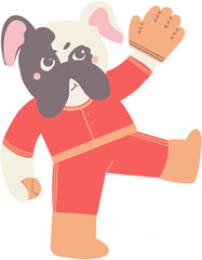 Dog Character Baseball