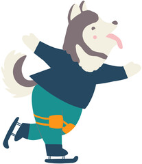 Dog Character Ice Skating