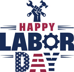 Happy Labor Day, greeting card. USA flag. United States of America. holiday banner, Vector illustration.