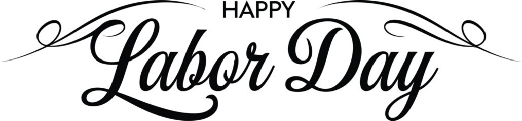 happy labor day calligraphy hand written lettering text design vector illustration 