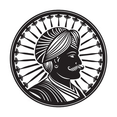 silhouette of indian man in turban