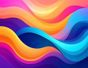 Fototapeta premium Colorful liquid gradient background featuring flowing neon waves, soft shadows, and smooth abstract curves — ideal for digital wallpaper, phone screen, app interface, or modern visual branding