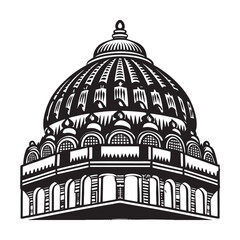 Fototapeta premium silhouette of indian temple dome