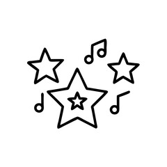 Obraz premium Musical stars icon in monochrome for festive kids music graphics