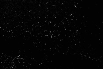 Old Rough Dirty Black Dust Grunge Black Noise Grain Overlay Texture Background. Dusted Film Photo Overlay for Create Vintage Mood. Nostalgic Atmosphere for Your Photos. Use a Screen Blending Mode