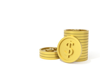 Stack of coins, Finance and investment concept, 3D rendering