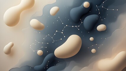 Cosmic Fluid Abstract with Star Constellations