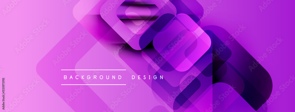 Aufkleber Abstract purple background features overlapping squares, rectangles. Modern design elements create dynamic visual texture.
