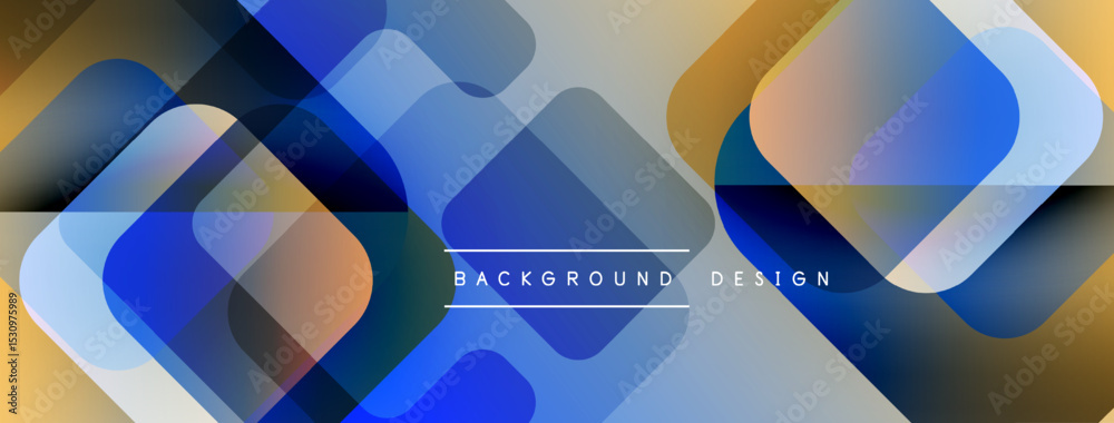 Poster Abstract geometric shapes overlap, creating vibrant color gradients. Modern design suitable for backgrounds, presentations.