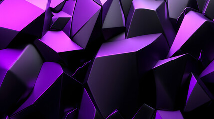Obraz premium 3d rendering of black and purple abstract geometric background. Scene for advertising, technology, showcase, banner, game, sport, cosmetic, business, metaverse. Sci-Fi Illustration. Product display