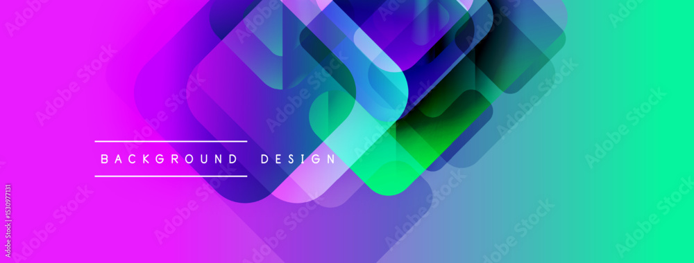Aufkleber Abstract vibrant background. Overlapping shapes create dynamic gradient effect. Modern design elements suggest innovation, energy.