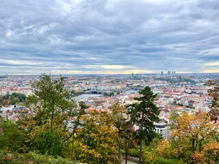aerial view of the city Prague, Czech republic 