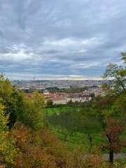 aerial view of the city Prague, Czech republic 