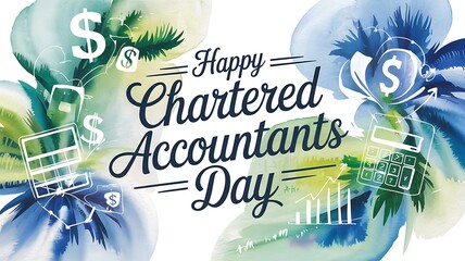 Happy Chartered Accountants Day. on a watercolour background. Chartered Accountants Day  Banner