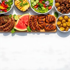 plate with barbecue food
