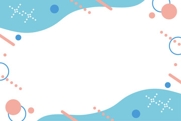 かわいい幾何学デザインのフレーム（ブルー）