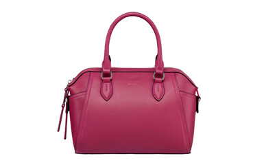 Stylish pink leather handbag for women elegant fashion accessory tote item on transparent background