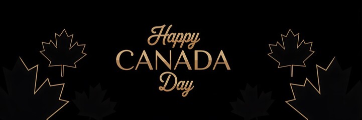 Canada Day. a luxurious black and gold banner for Canada Day Banner

