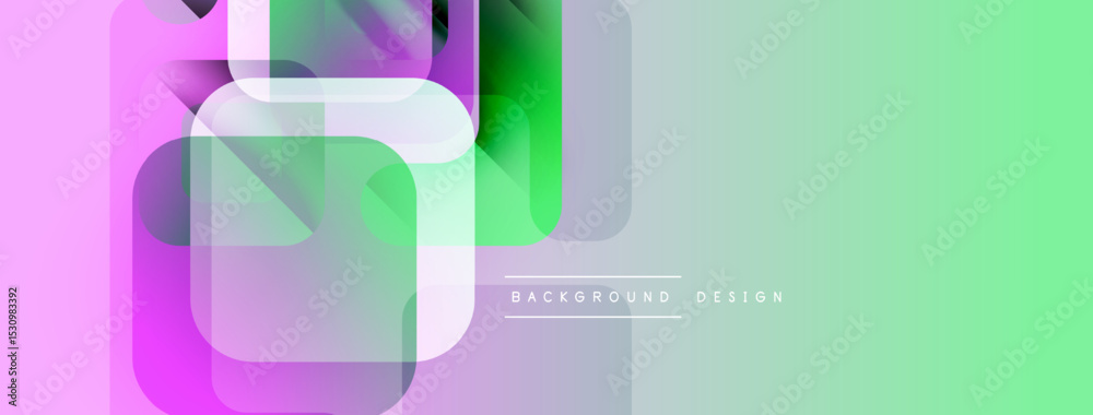 Leinwandbilder Abstract geometric shapes overlap. Gradient colors create modern visual effect. Minimalist design suitable for backgrounds, banners.