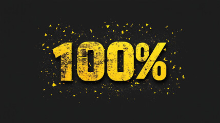 A shiny gold sign with the number 100 on it, surrounded by gold glitter. The sign is designed to look like it's made of gold, and it's meant to convey a sense of luxury and success