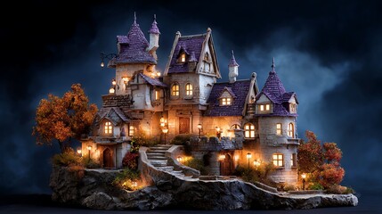 Enchanted Fairy Tale Castle Surrounded by Mystical Atmosphere