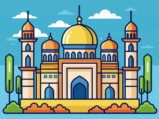 doodle mosque with minarets