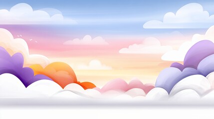 Pastel Sunset Cloudscape Dreamy Pink, Orange, and Purple Hues