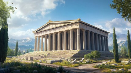 Majestic Temple of Hephaestus: A Digital Reconstruction of Ancient Greek Architecture