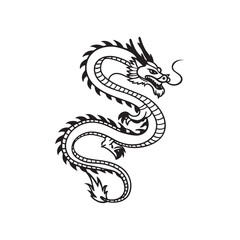line art of japanese dragon