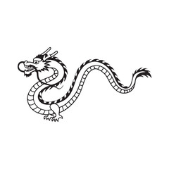Obraz premium line art of japanese dragon