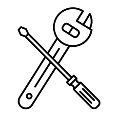 wrench and screwdriver. repair and service icon