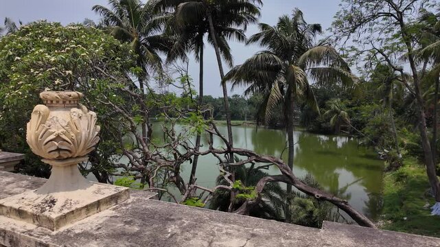 View on the lake from Natore Rajbari, Rajshahi Division, Natore, Bangladesh