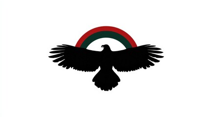 Silhouette of the mythical turul bird reflecting national identity through flag colors and cultural symbolism
